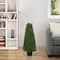 3ft. Pre-Lit Artificial Boxwood Cone Topiary Tree with Round Pot, Clear Lights